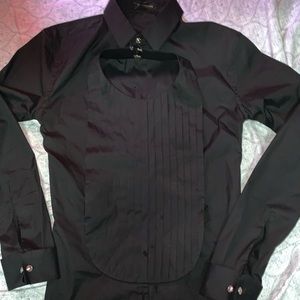 Full black Versace button down shirt